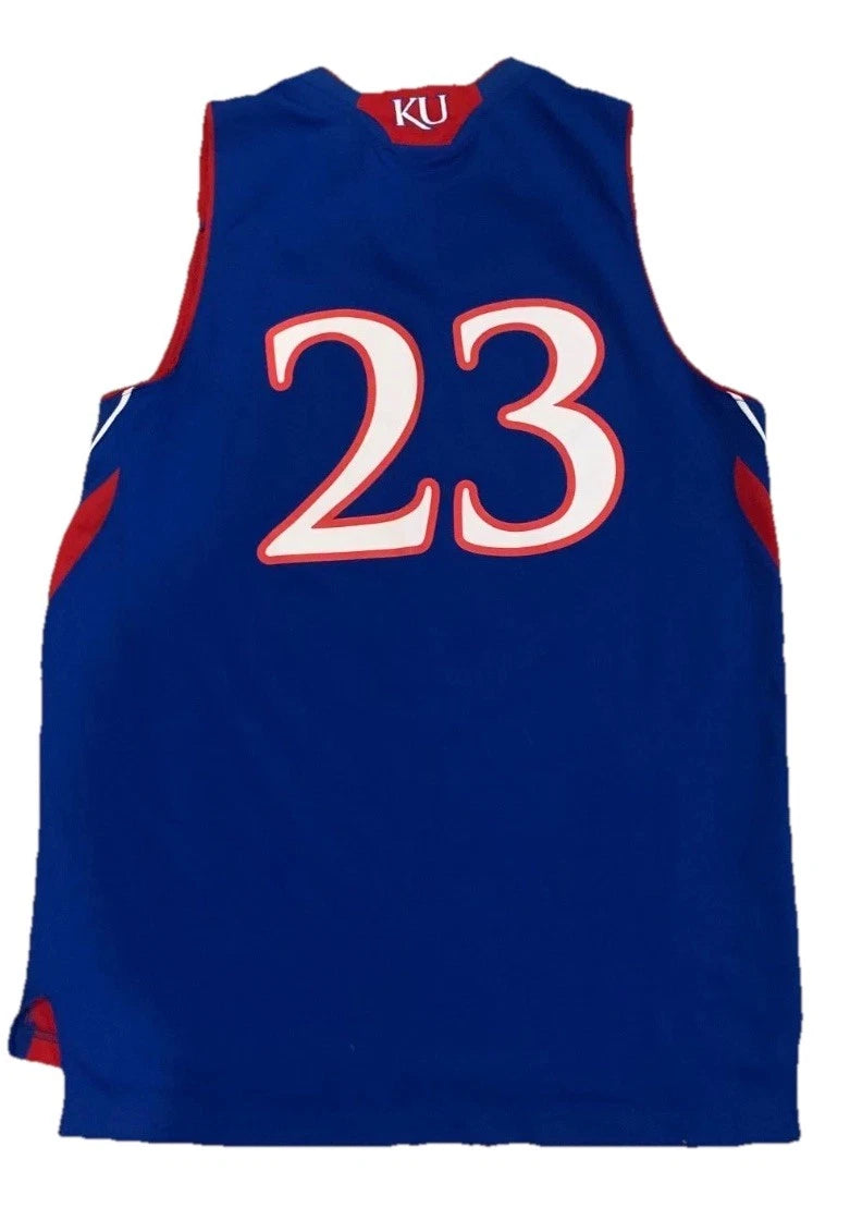 Adidas Mens Blue Kansas Jayhawks #23 Basketball NCAA Jersey Size Medium