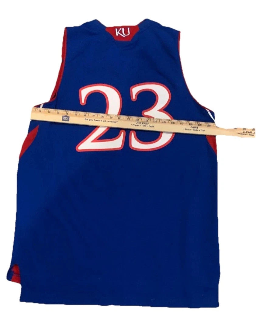 Adidas Mens Blue Kansas Jayhawks #23 Basketball NCAA Jersey Size Medium
