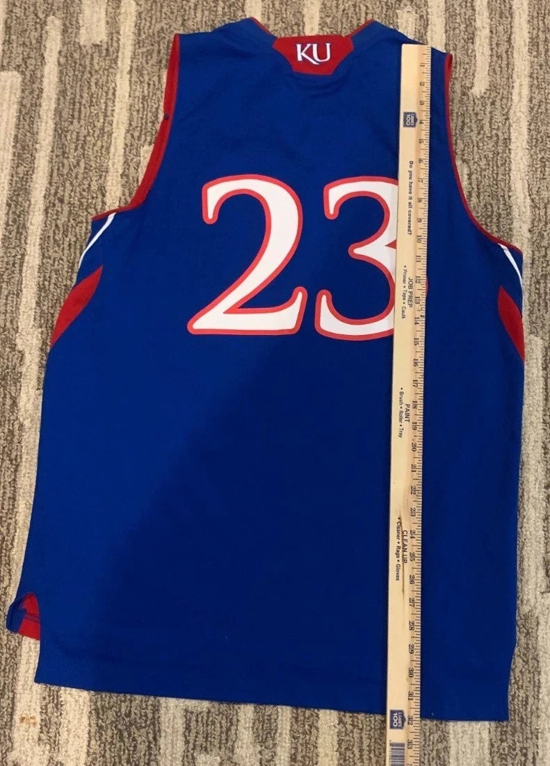 Adidas Mens Blue Kansas Jayhawks #23 Basketball NCAA Jersey Size Medium