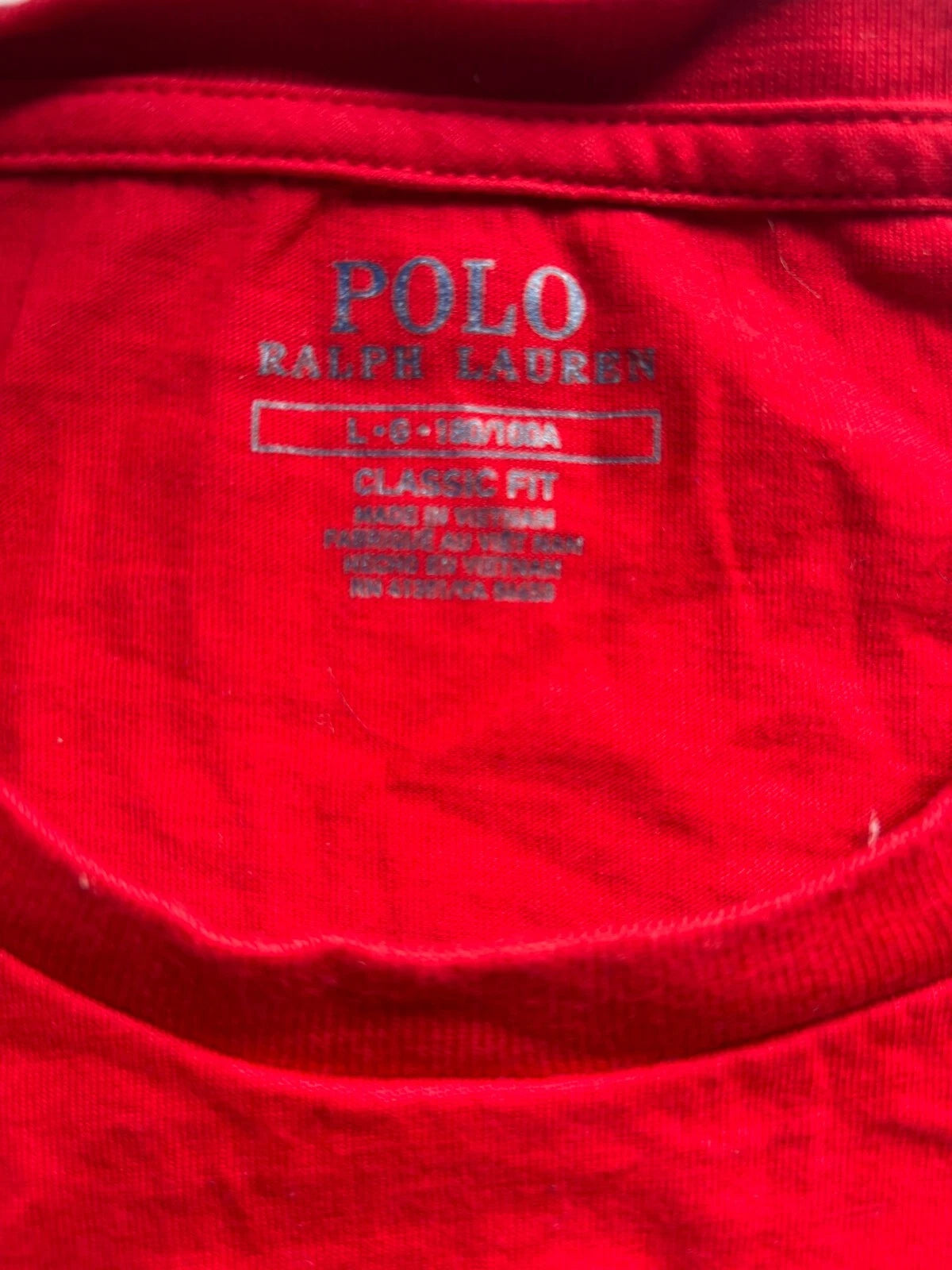 Polo By Ralph Lauren Mans Red USA Flag Graphic Classic Fit Solid T-Shirt Large
