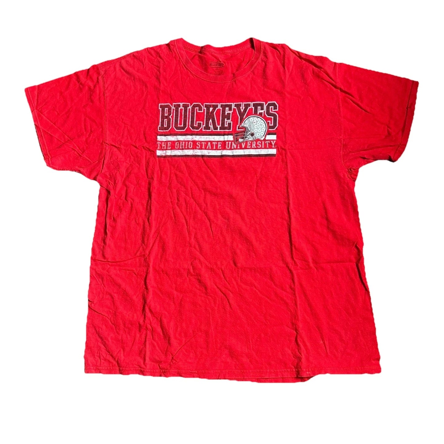 Vintage OHIO STAT Buckeyes Football Team Red T-Shirt Size 2XL Rare Y2k