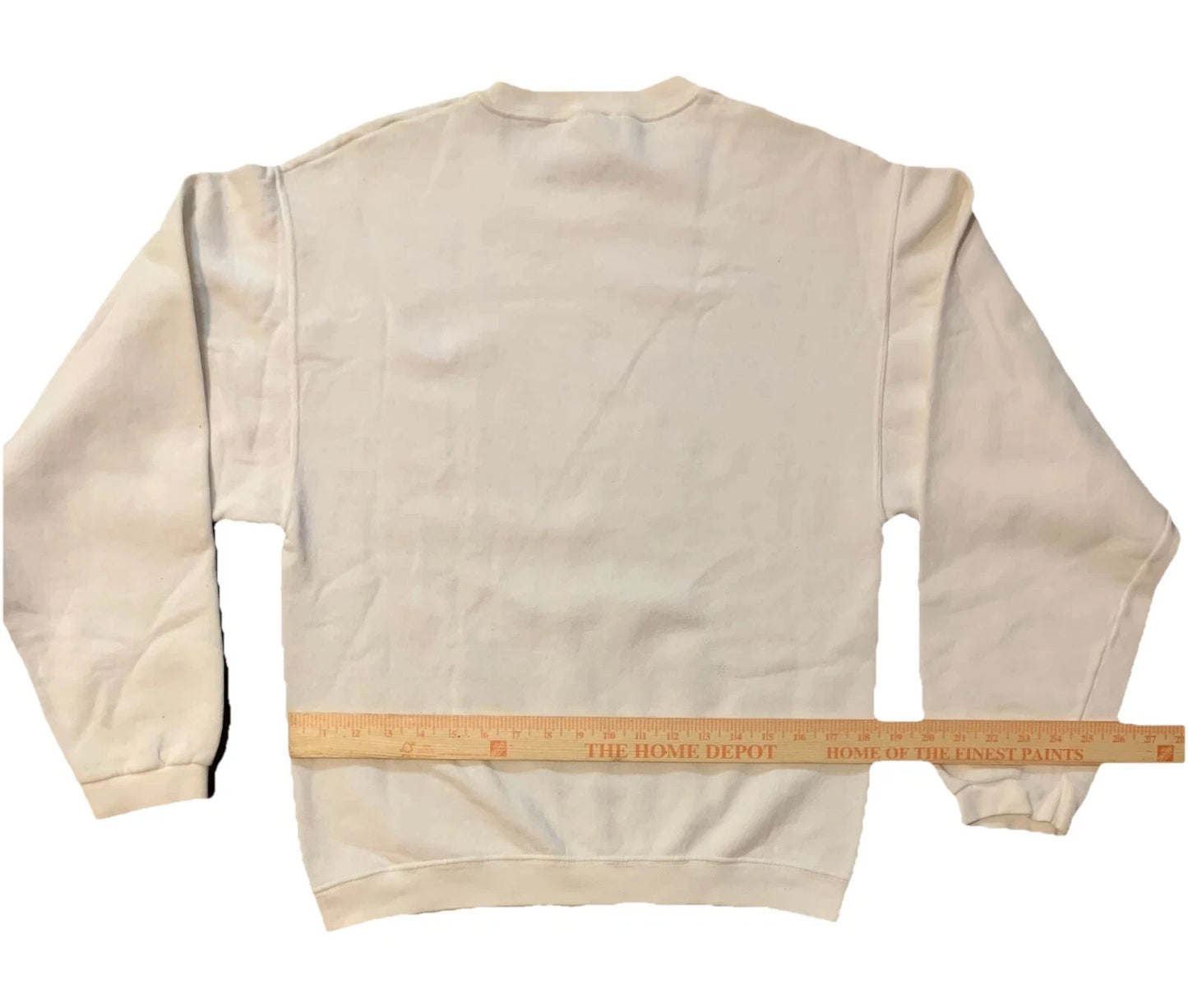 Zara Love Mickie Mouse Patch Mens Ivory Ribbed Classic Knit Pullover Sweater M