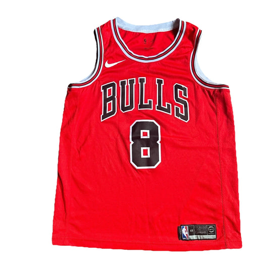 Nike Mens Red NBA Zach Lavine Chicago Bulls Icon Swingman Authentic Jersey Large