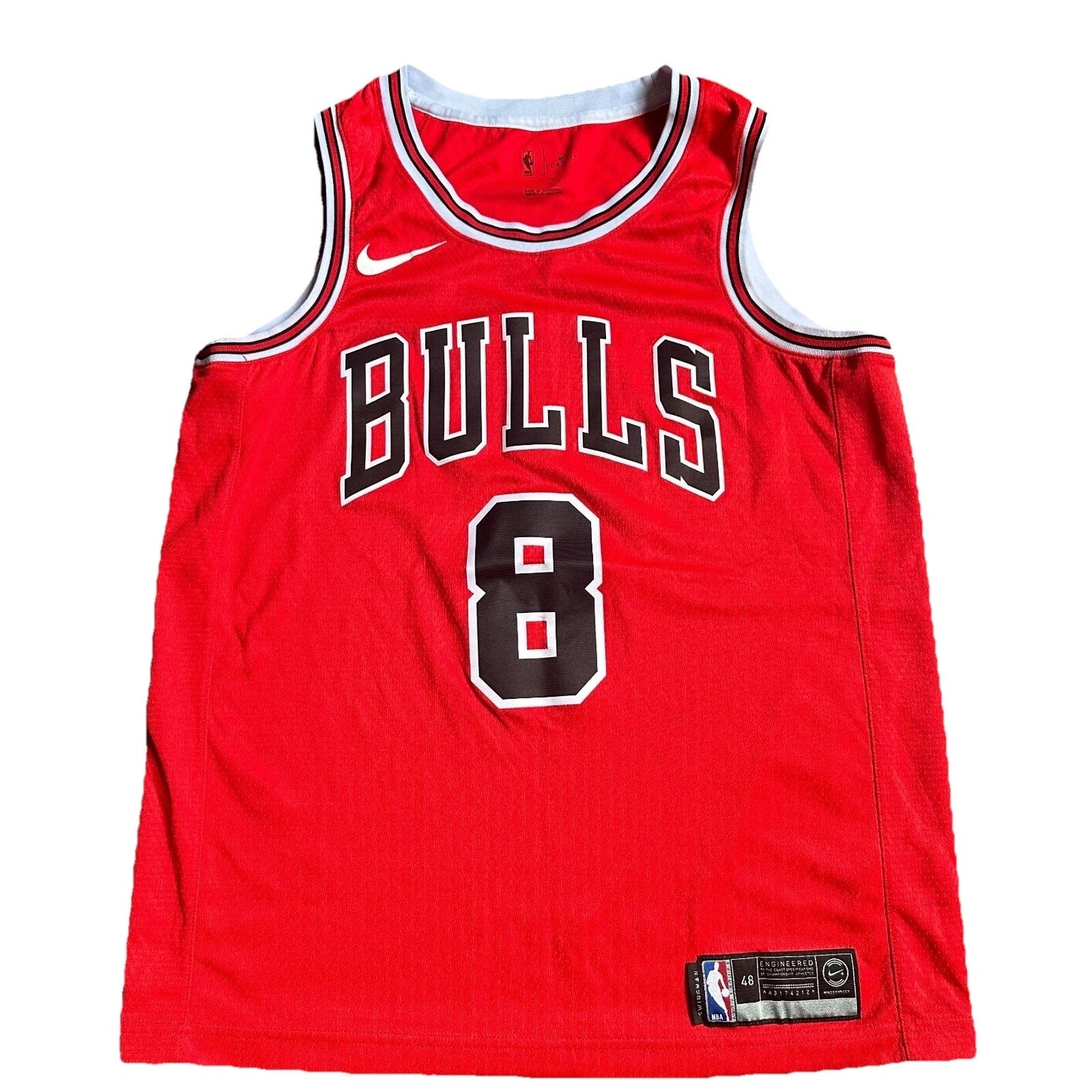 Nike Mens Red NBA Zach Lavine Chicago Bulls Icon Swingman Authentic Jersey Large