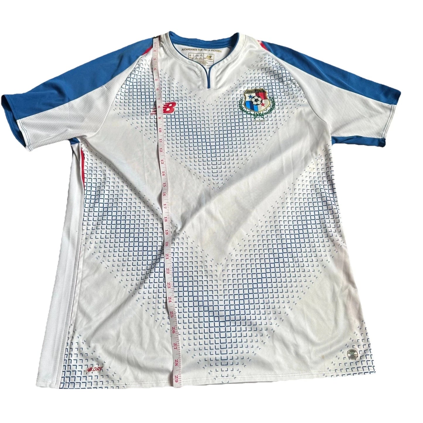 New Balance Mens White Panama FEPAFUT 2018-20 Home Football Soccer Jersey Large
