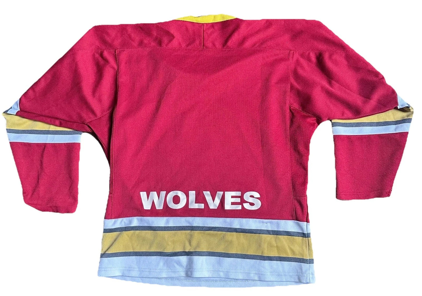 Vintage 1990's Unisex Children Red Chicago Wolves IHL Hockey Shirt Size L/XL