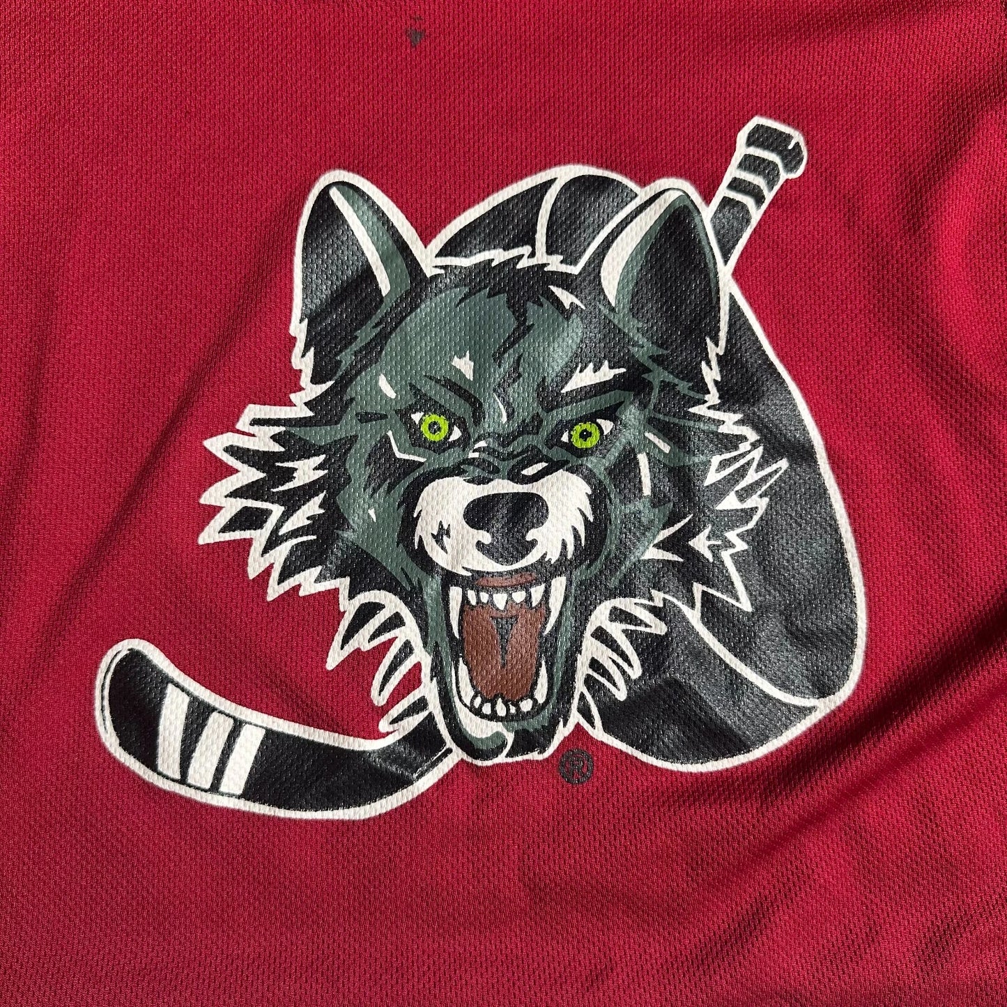 Vintage 1990's Unisex Children Red Chicago Wolves IHL Hockey Shirt Size L/XL