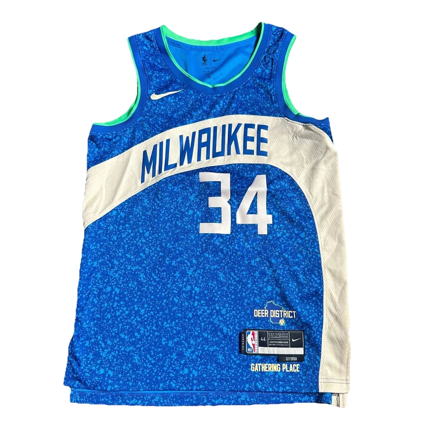 Nike Mens Swingman Milwaukee Bucks Giannis Antetokounmpo City Edition Jersey 44
