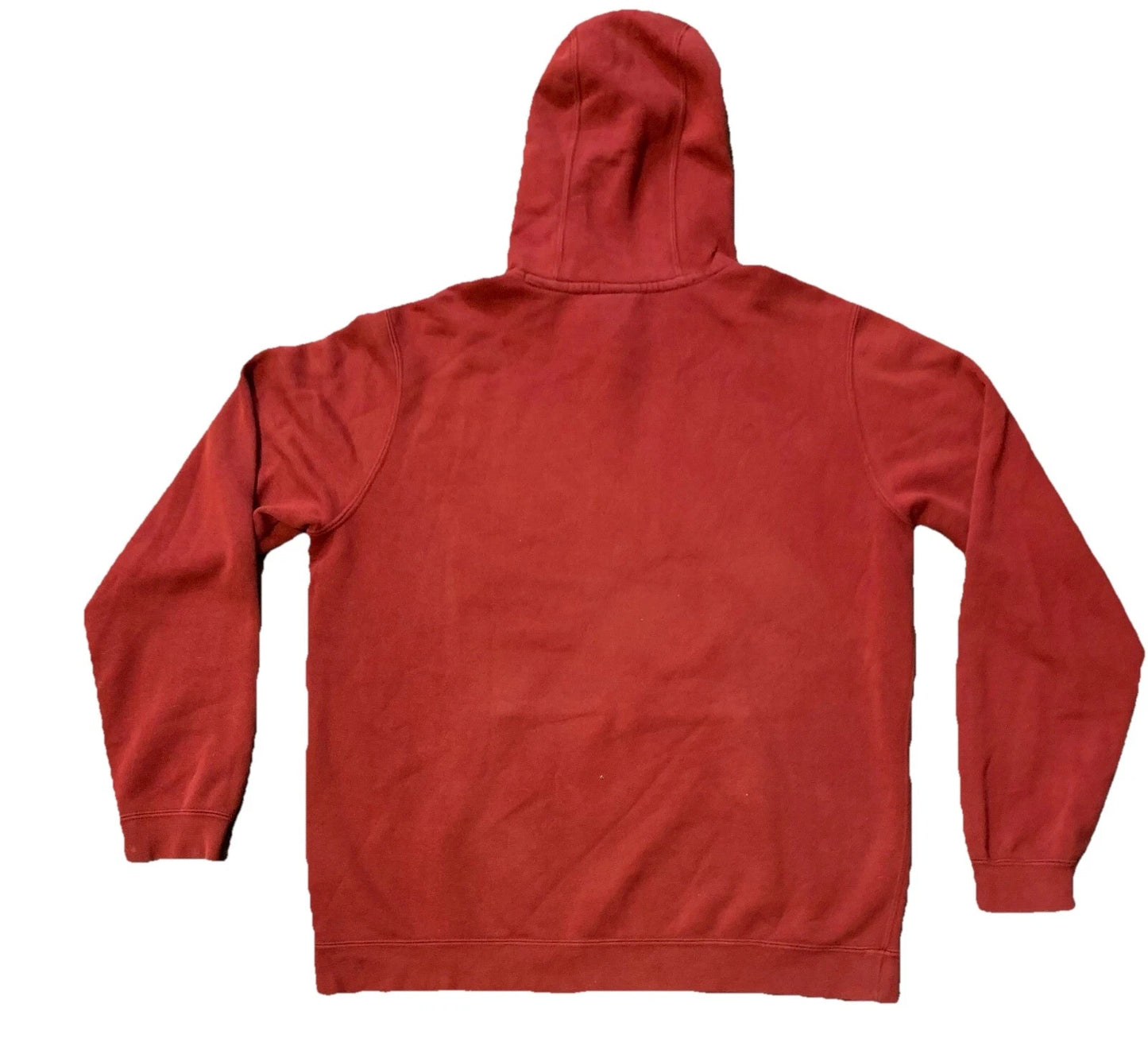 Nike Mens Red Kangaroo Pockets Streetwear Vintage Pullover Hoodie Size Large
