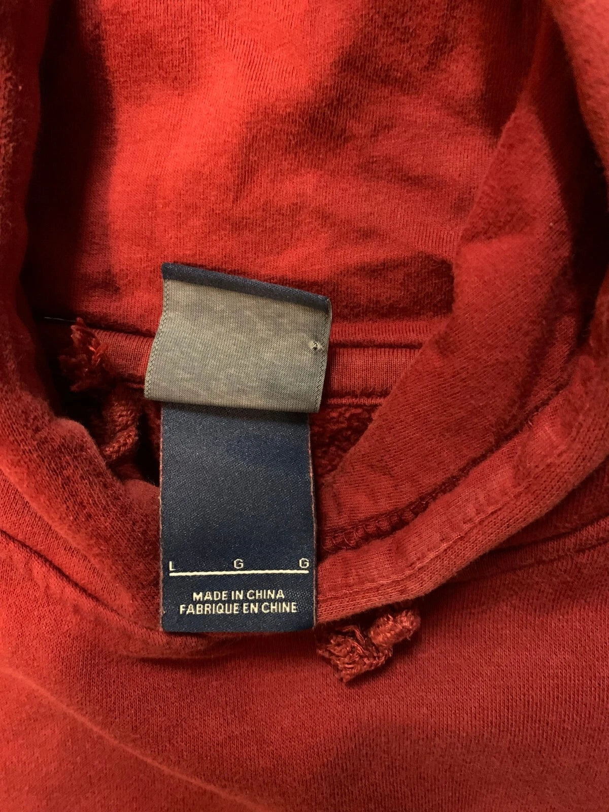 Nike Mens Red Kangaroo Pockets Streetwear Vintage Pullover Hoodie Size Large