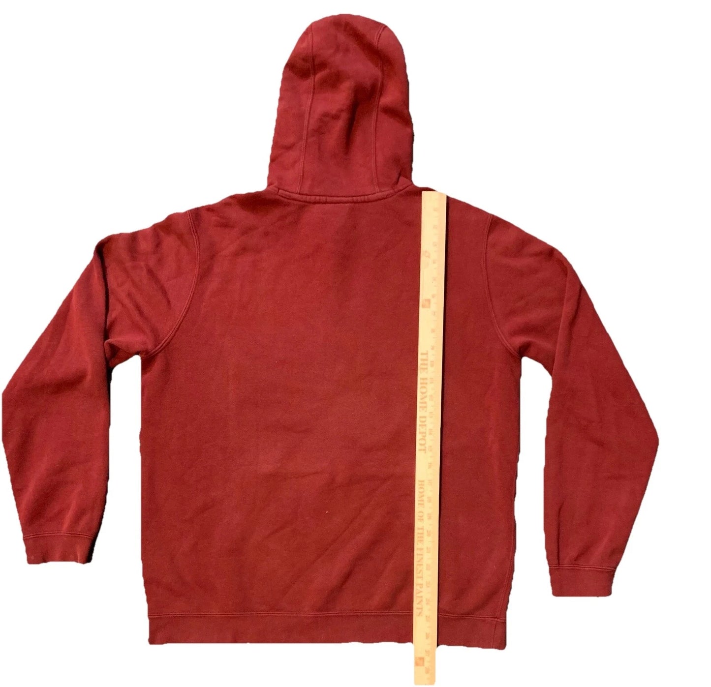Nike Mens Red Kangaroo Pockets Streetwear Vintage Pullover Hoodie Size Large