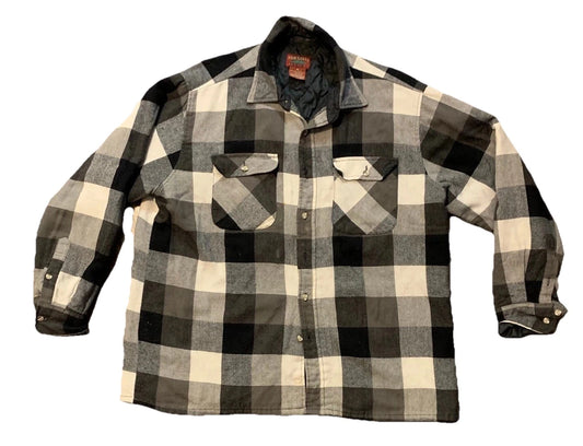 High Sierra Mens Black White Checkered Quilted Wool Blend Shacket Jacket Size XL