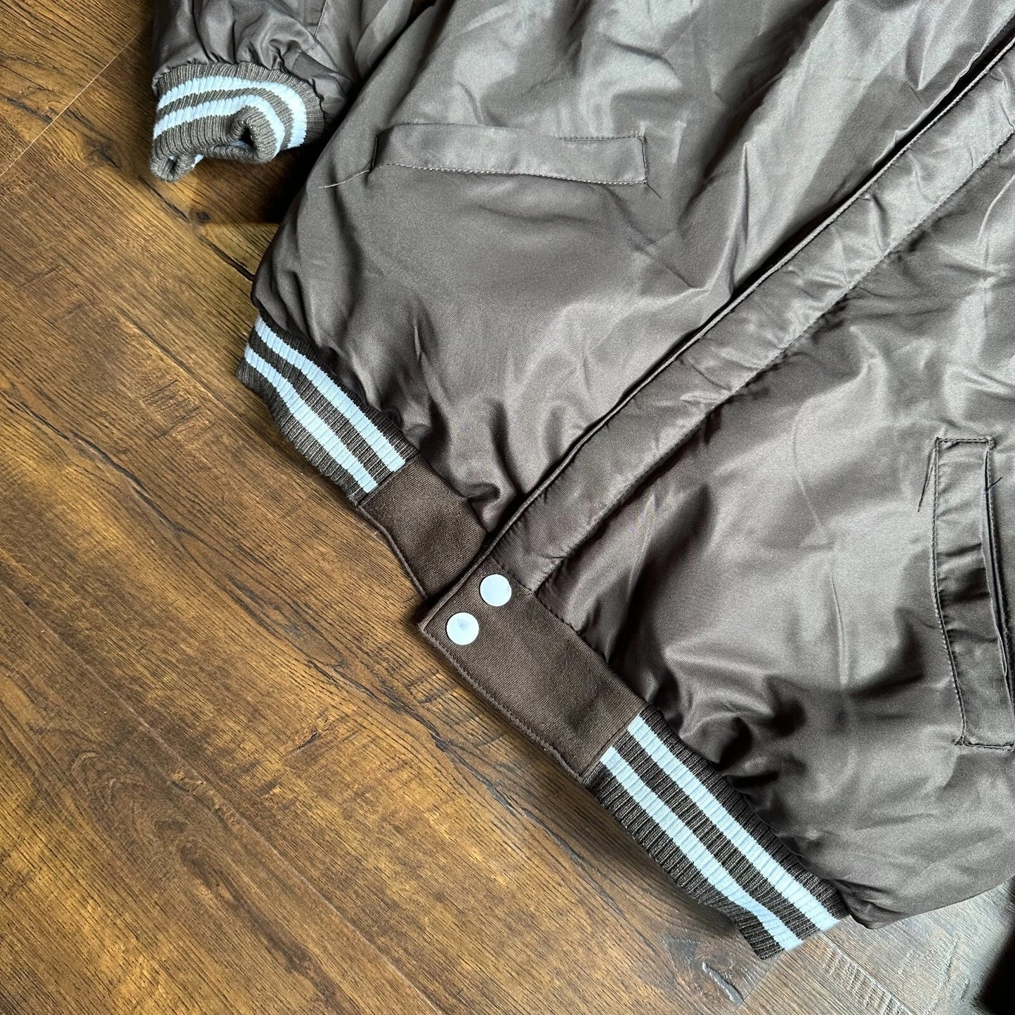 Dallas Cowboys Mens Brown/White Full-Zip Reversible Letterman NFL Jacket NFL