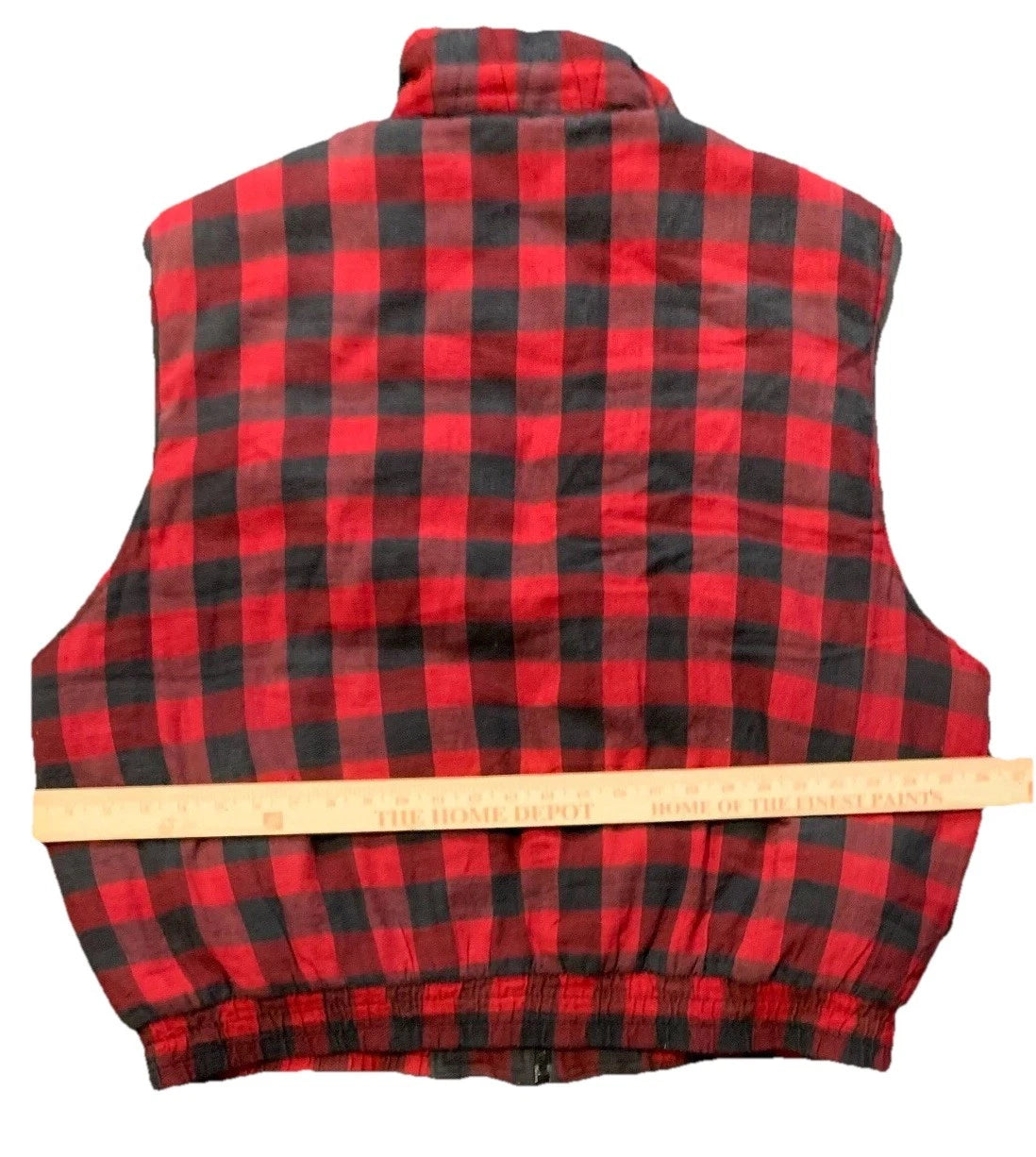 Vintage Ozark Trail Mens Red Black Buffalo Plaid Puffer Jacket Vest Rare XL
