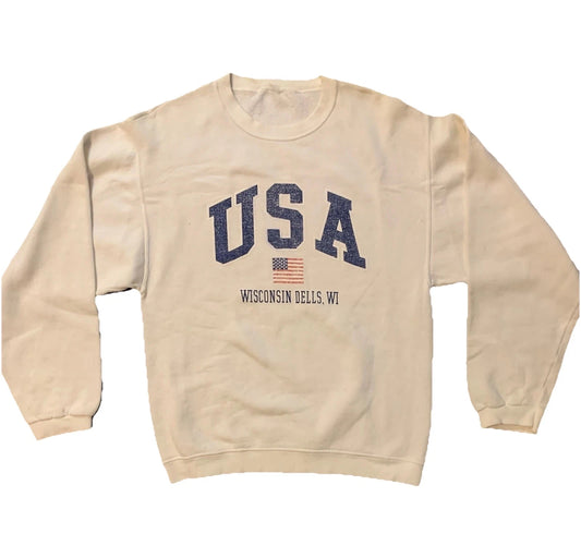 Vintage Wisconsin Dells WI Crewneck Pullover Sweatshirt Y2K RARE SHIPS ASAPP