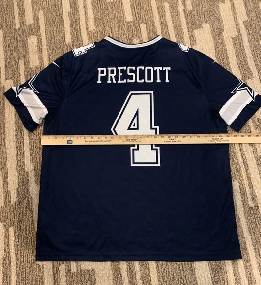 Nike Mens Black Dallas Cowboys #4 Dak Prescott NFL Football Jersey Size 2XL