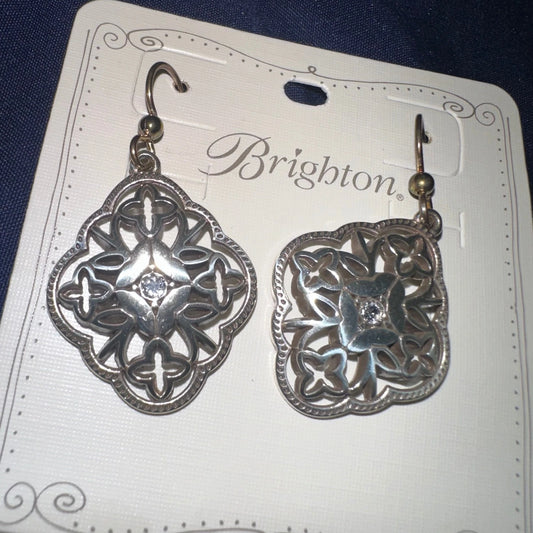 Brighton Sahuri French Wire Silver Crystal Dangle Drop Earrings NEW
