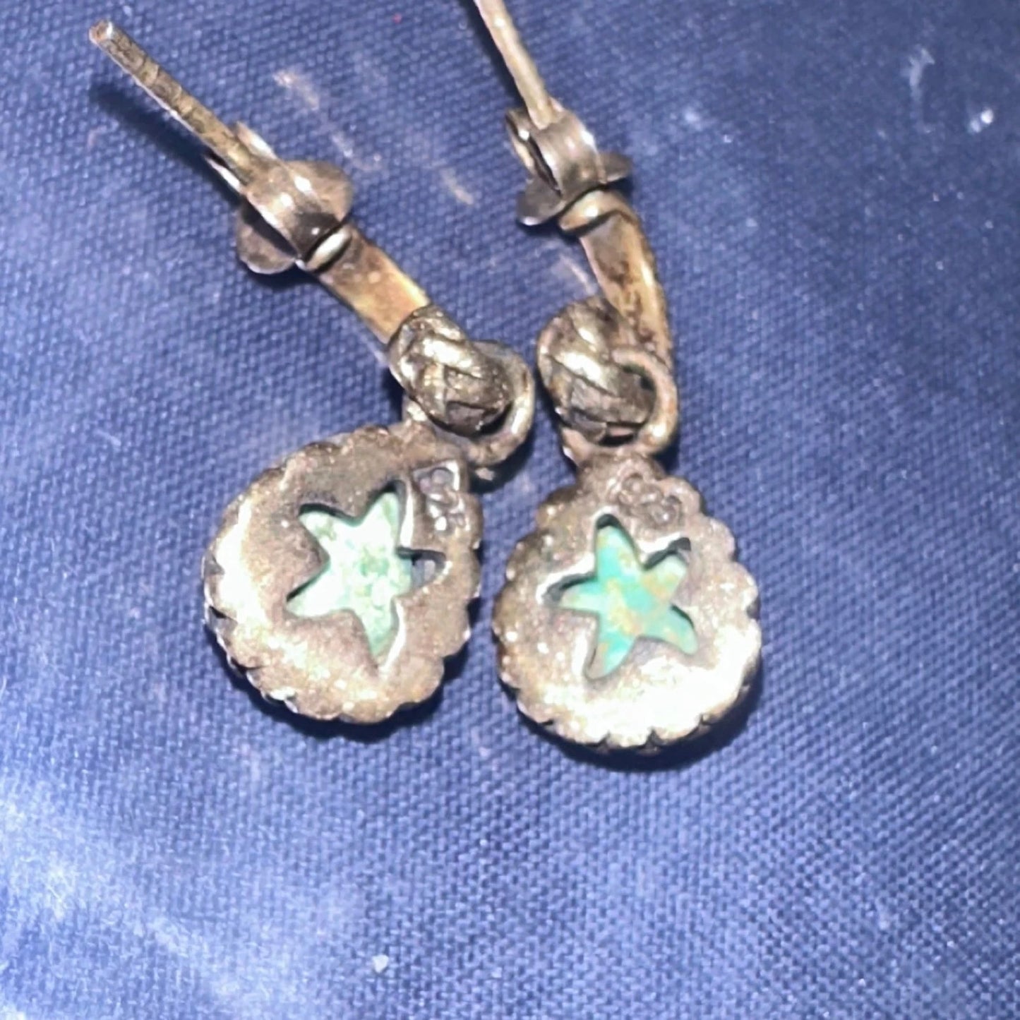 Vintage Barse Sterling Silver Turquoise Dangle Drop Earrings
