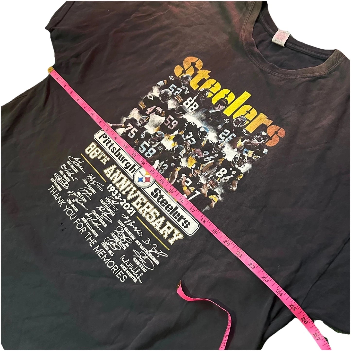Pittsburgh Steelers 88th Anniversary 1933-2021 Mens Black Vintage Shirt