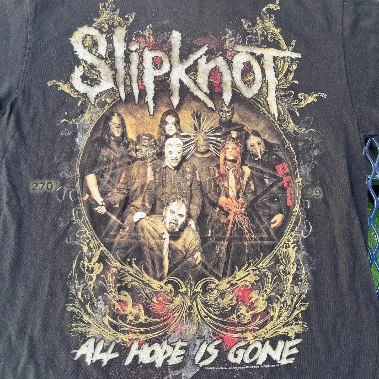 2009 Slipknot All Hope Is Gone World Tour Anvil Mens Black Graphic T Shirt Large