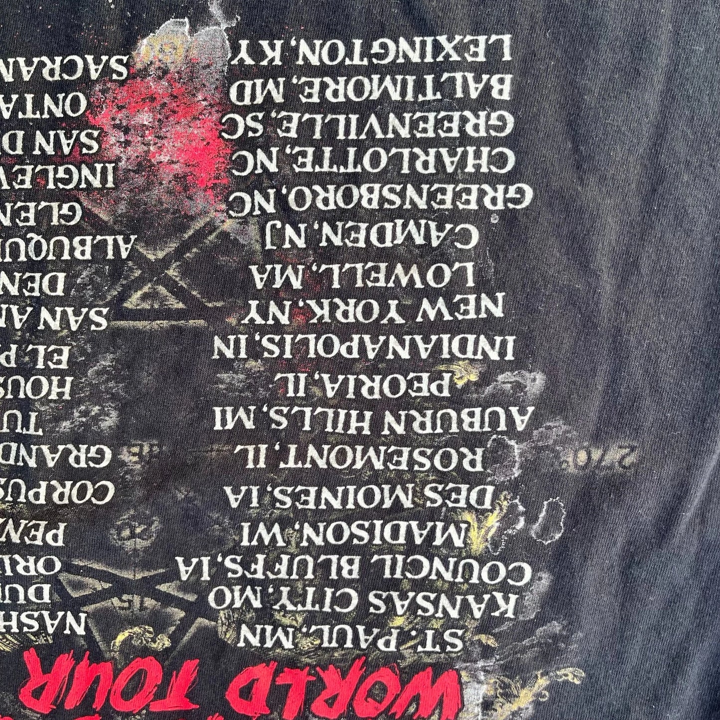 2009 Slipknot All Hope Is Gone World Tour Anvil Mens Black Graphic T Shirt Large