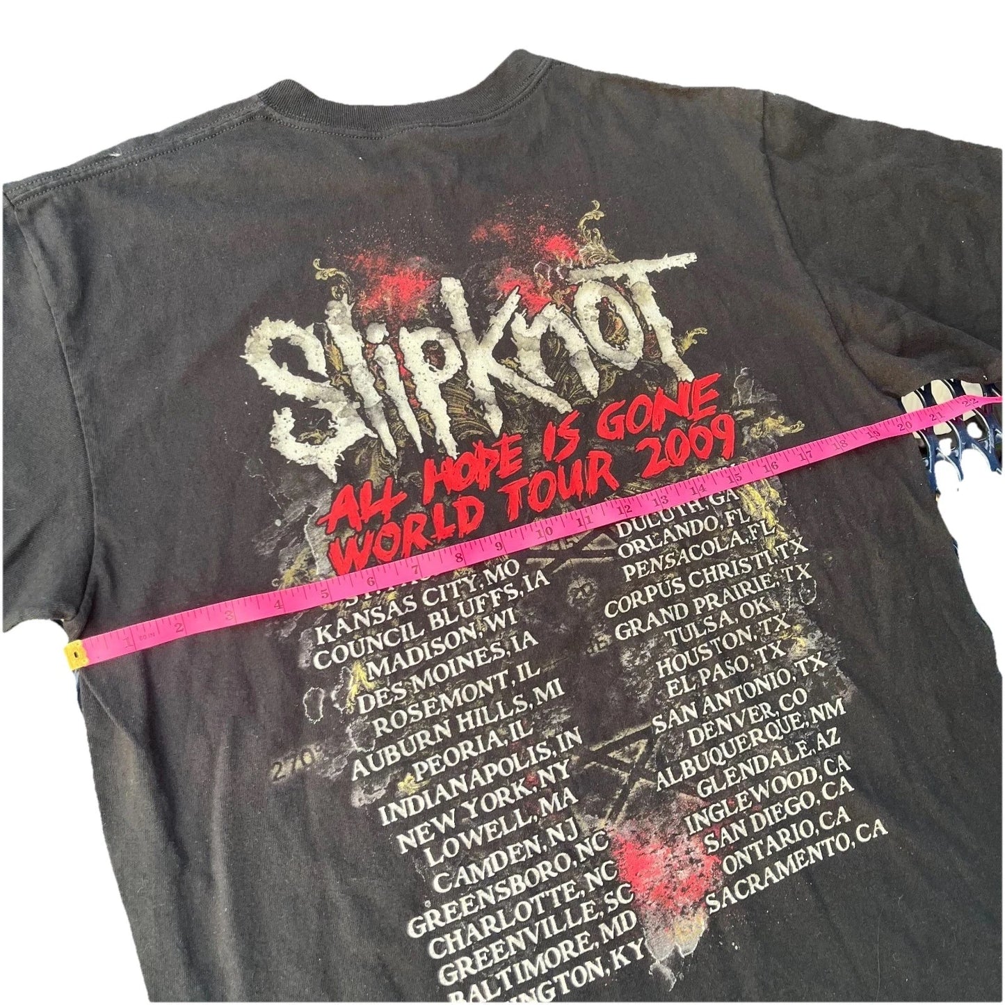 2009 Slipknot All Hope Is Gone World Tour Anvil Mens Black Graphic T Shirt Large