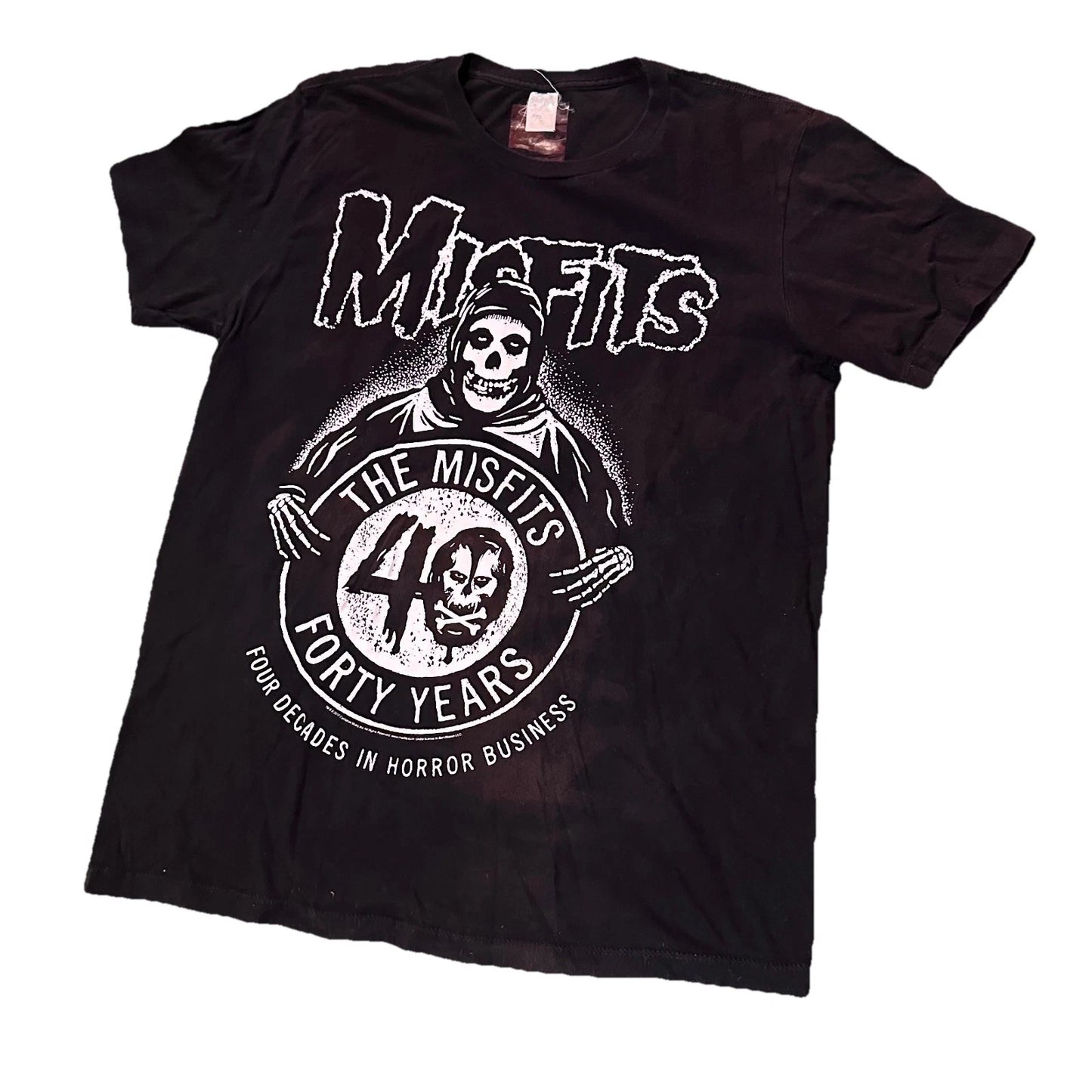 Misfits Mens Black Fourty Years Halloween Graphic Short Sleeve Crew Neck T-Shirt