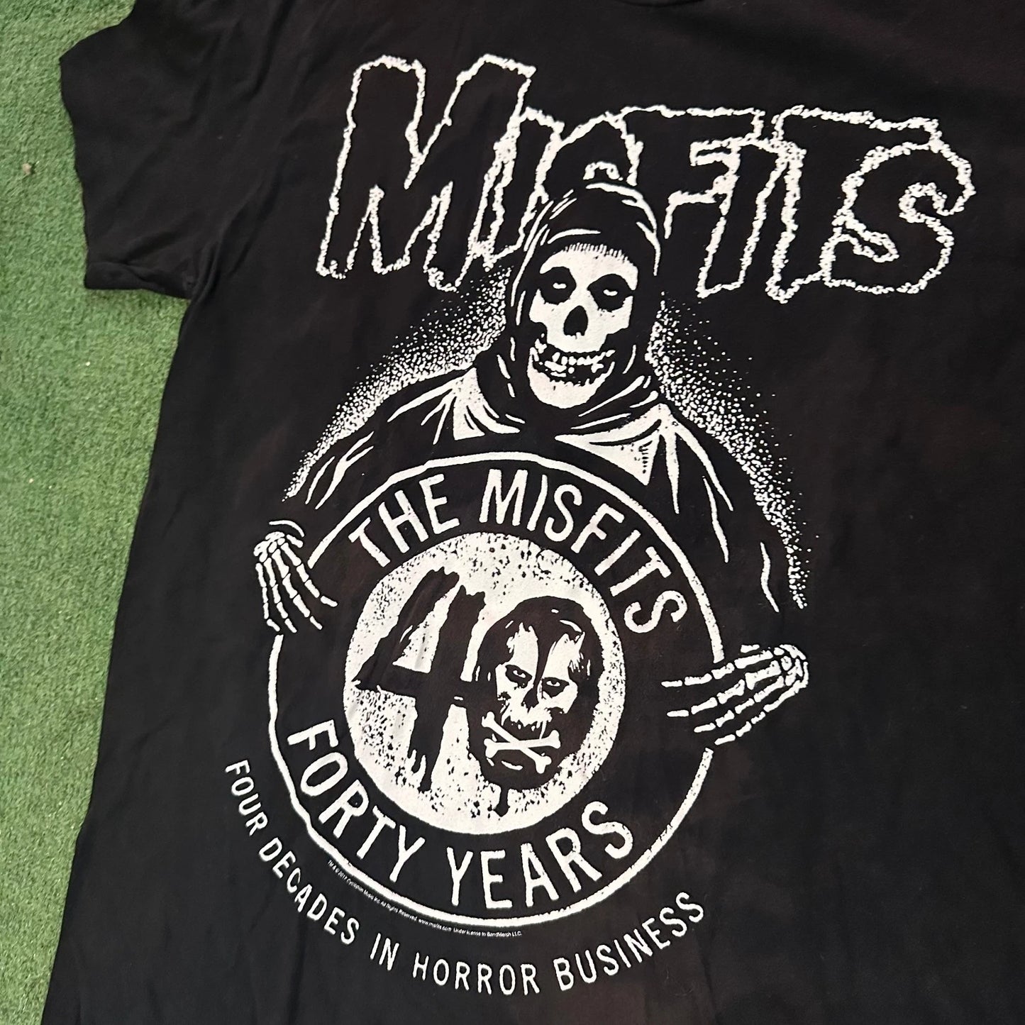 Misfits Mens Black Fourty Years Halloween Graphic Short Sleeve Crew Neck T-Shirt