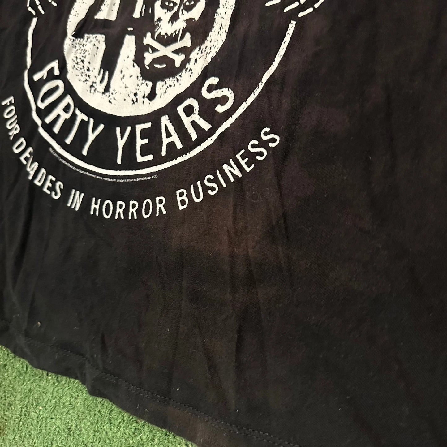 Misfits Mens Black Fourty Years Halloween Graphic Short Sleeve Crew Neck T-Shirt