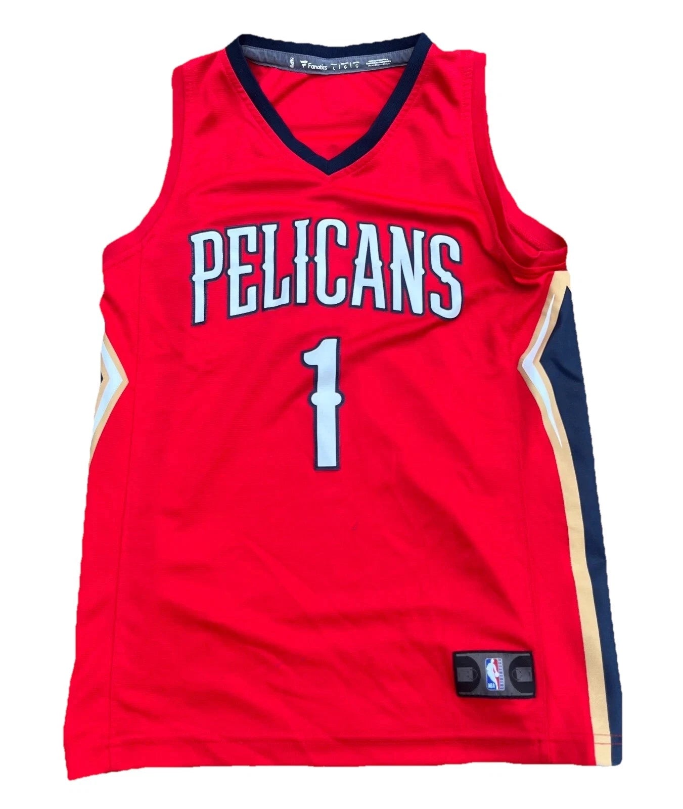 Fanatics Mens Red New Orleans Pelicans Zion Williamson #1 NBA Jersey Size Large