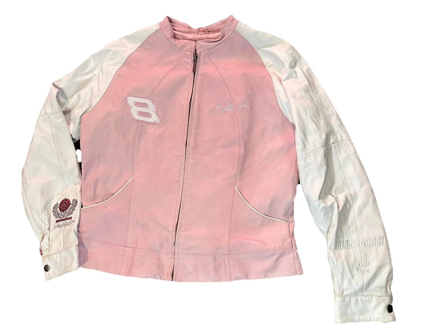 Wilson's Leathers Chase Authentic NASCAR Vintage Jacket #8 Dale Earnhardt Pink M