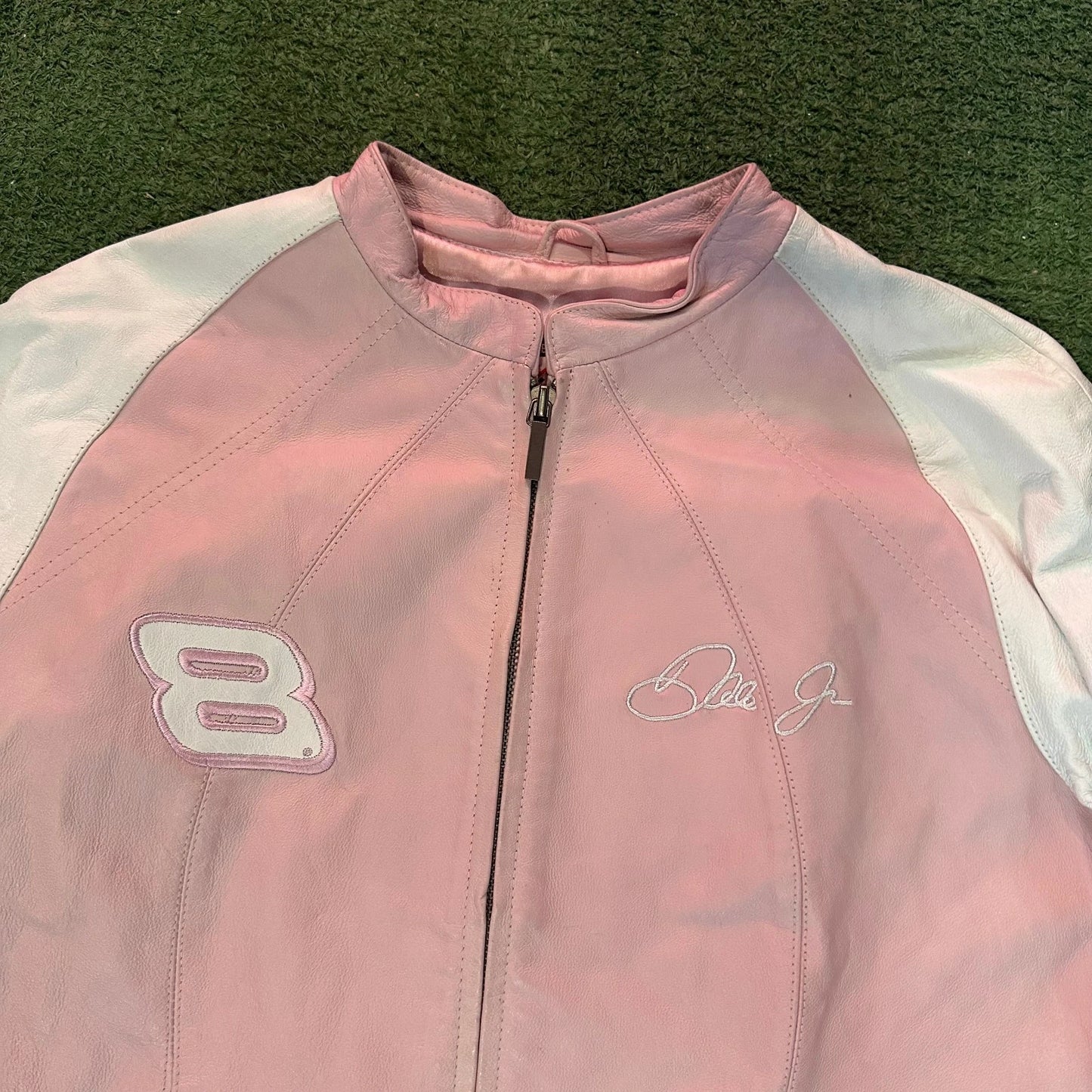 Wilson's Leathers Chase Authentic NASCAR Vintage Jacket #8 Dale Earnhardt Pink M