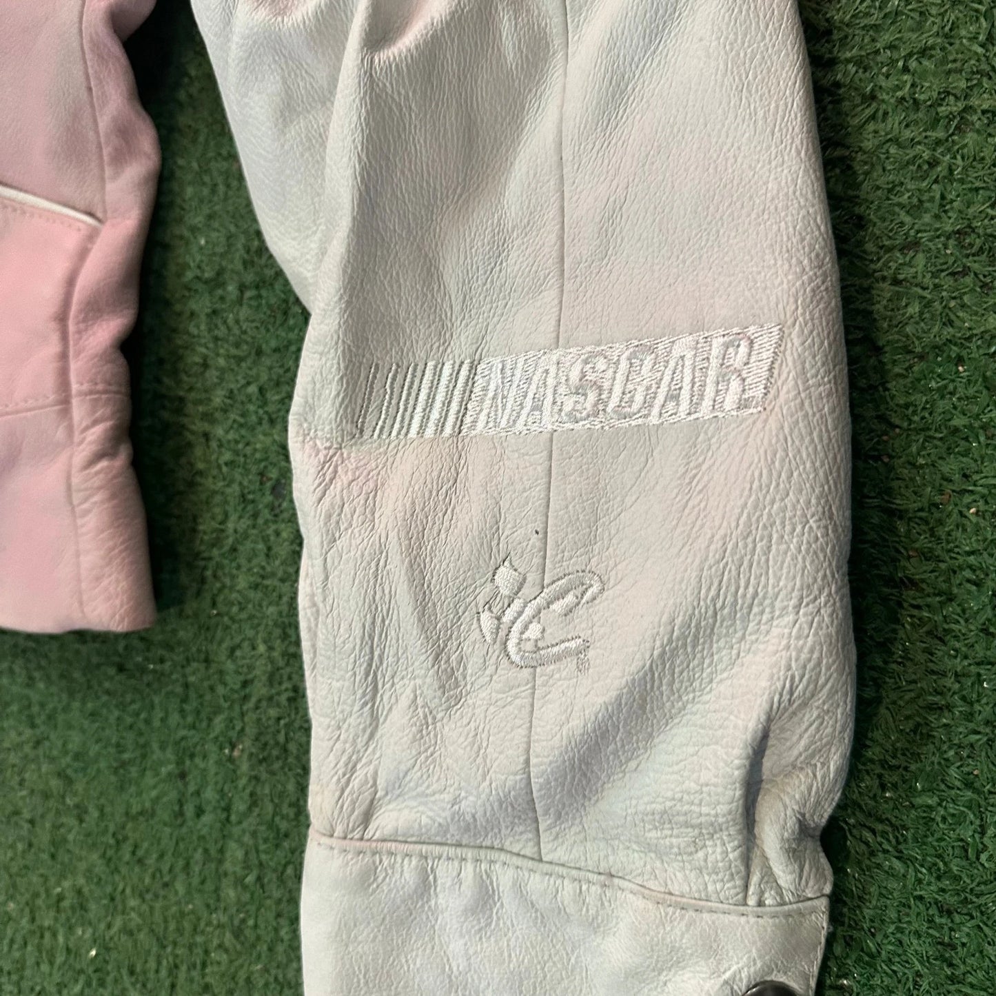 Wilson's Leathers Chase Authentic NASCAR Vintage Jacket #8 Dale Earnhardt Pink M