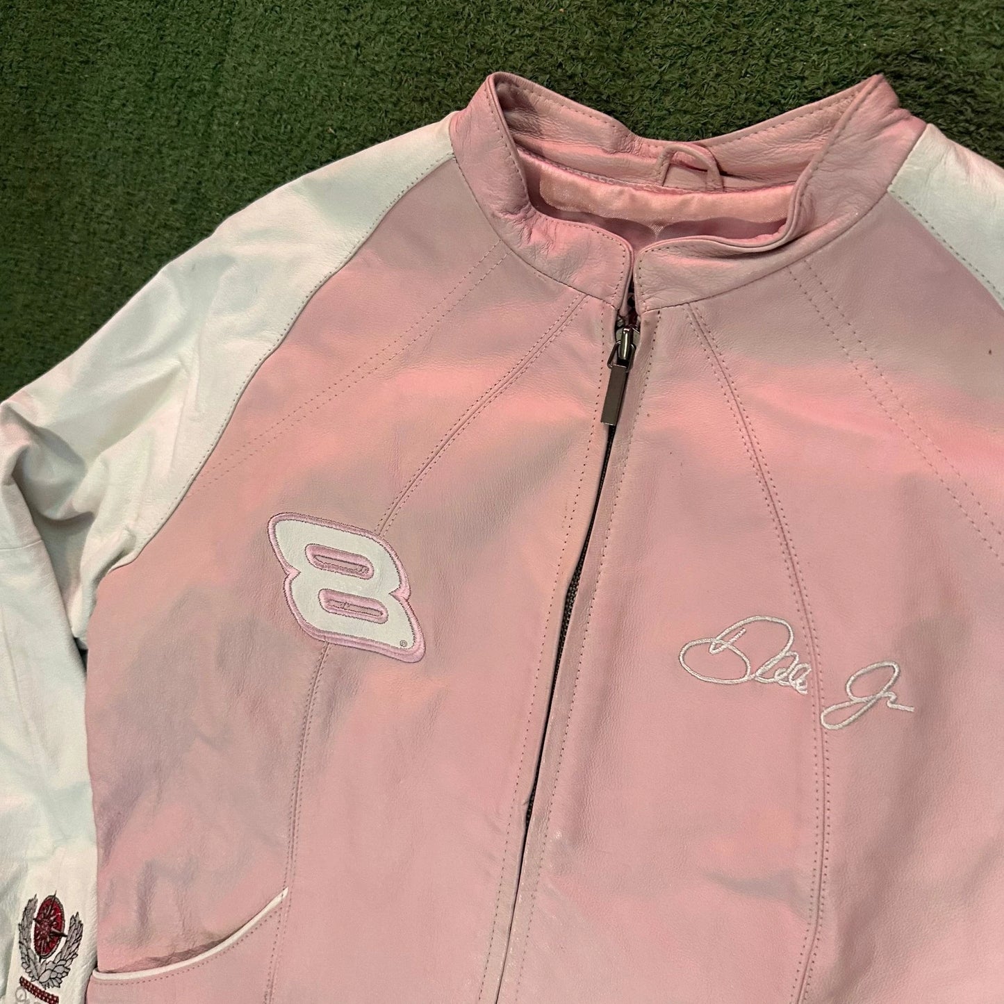 Wilson's Leathers Chase Authentic NASCAR Vintage Jacket #8 Dale Earnhardt Pink M