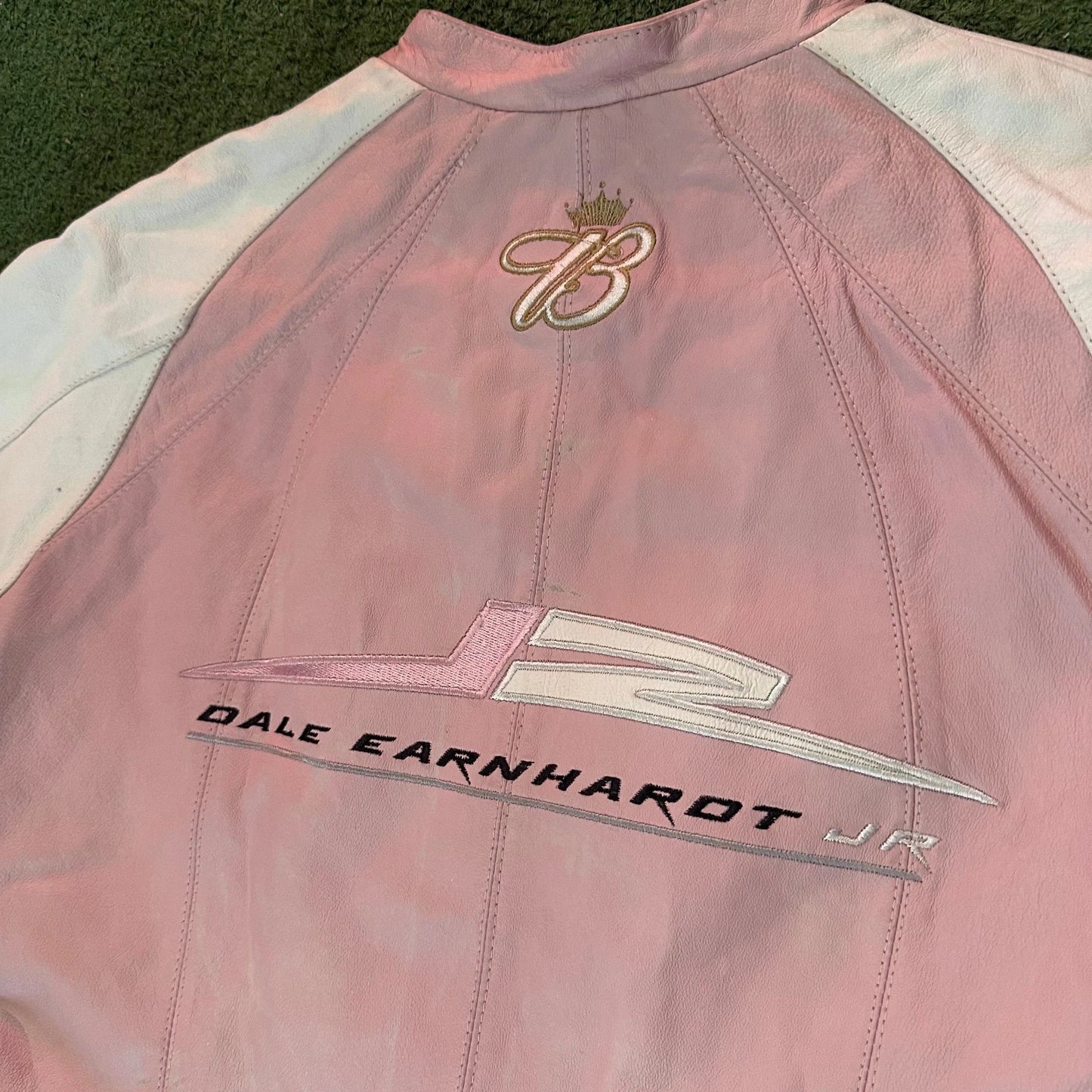 Wilson's Leathers Chase Authentic NASCAR Vintage Jacket #8 Dale Earnhardt Pink M