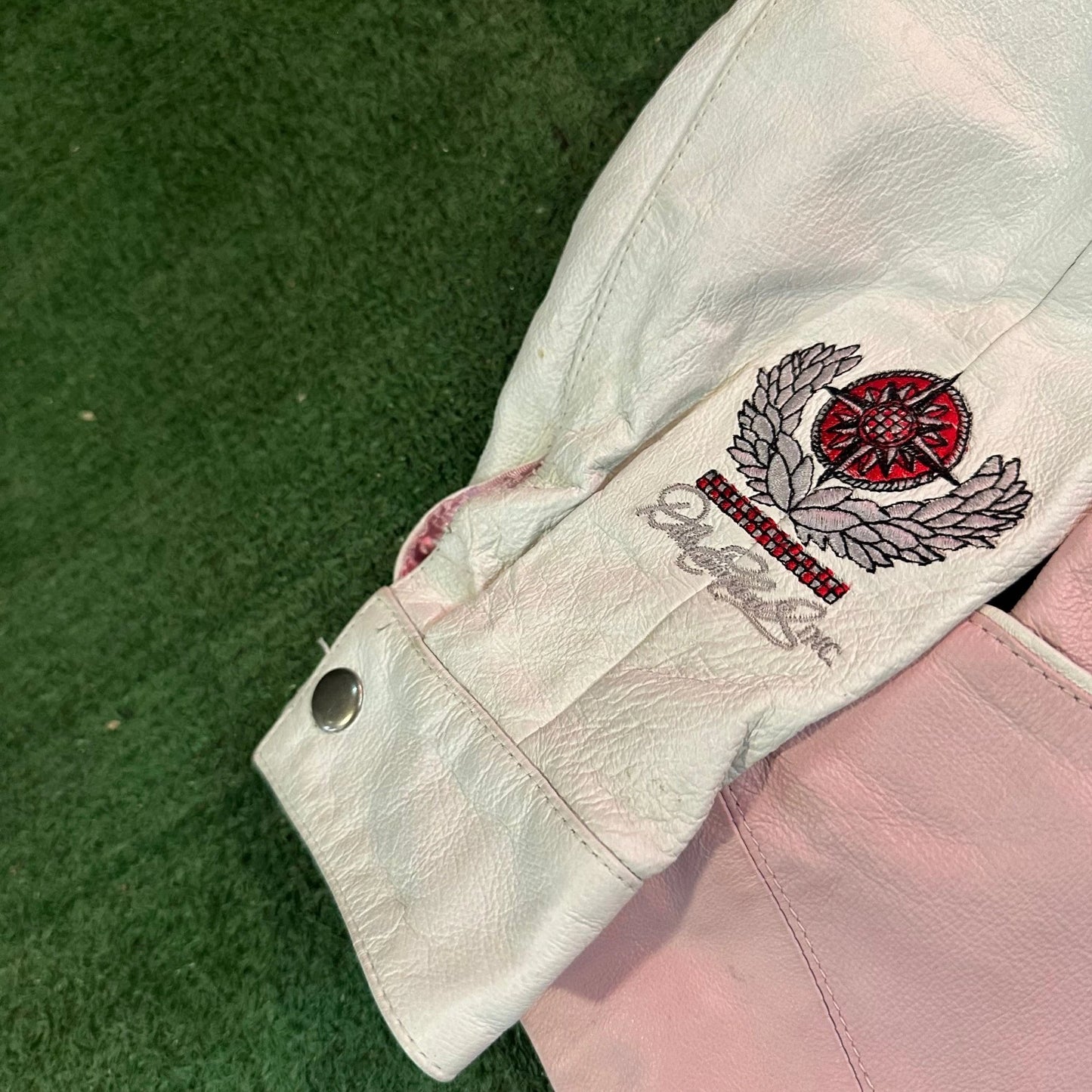 Wilson's Leathers Chase Authentic NASCAR Vintage Jacket #8 Dale Earnhardt Pink M