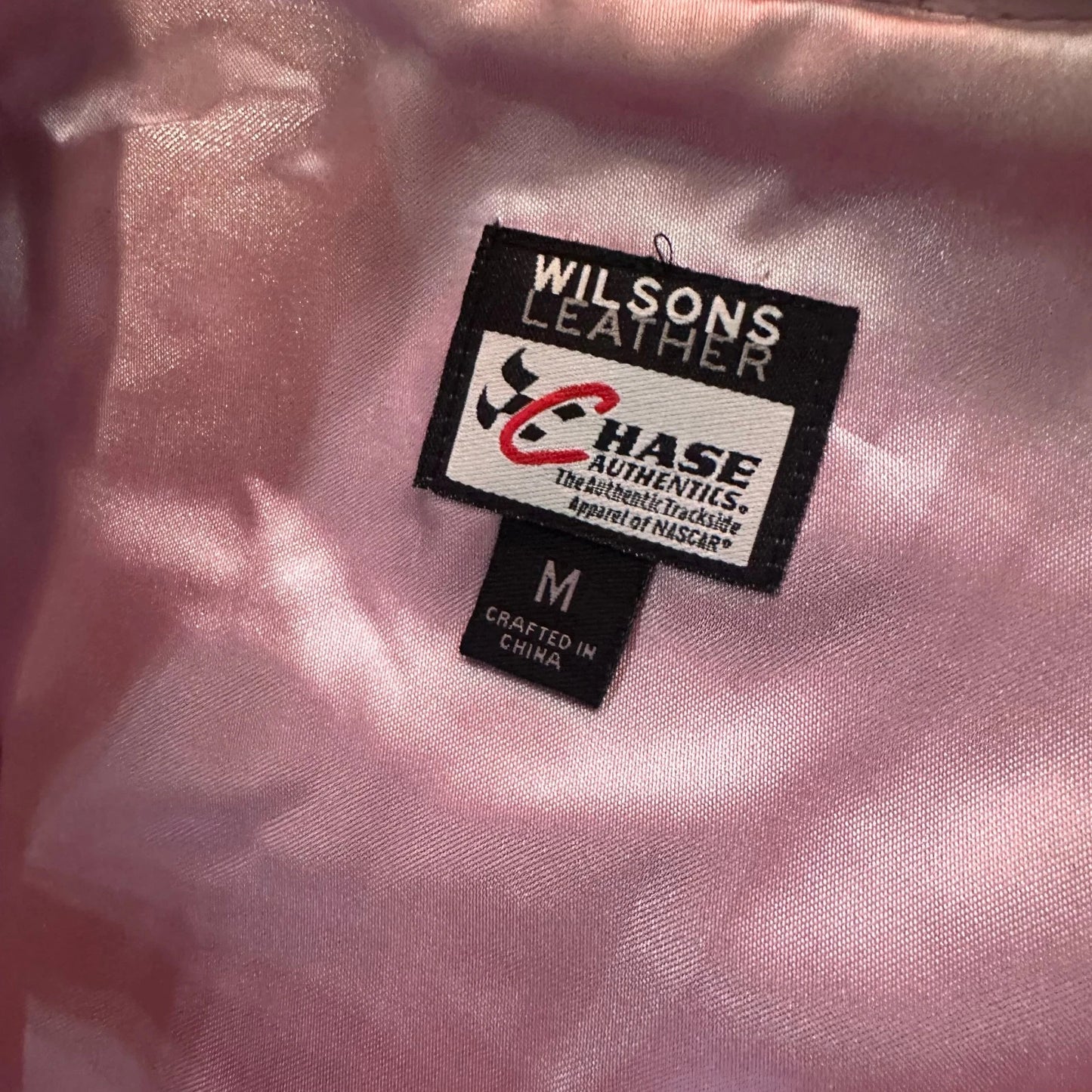 Wilson's Leathers Chase Authentic NASCAR Vintage Jacket #8 Dale Earnhardt Pink M