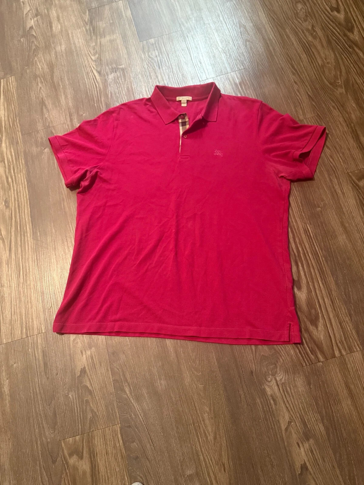 Burberry Brit Mens Red Polo Embroidered Comfort Golf Casual Shirt Size 3XL