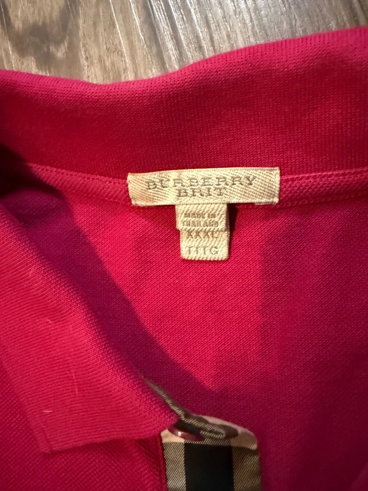 Burberry Brit Mens Red Polo Embroidered Comfort Golf Casual Shirt Size 3XL