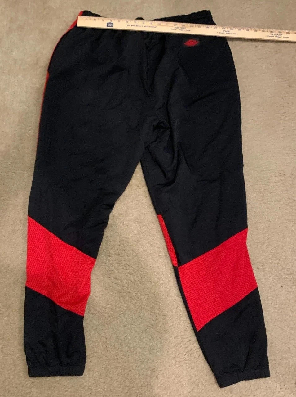 Vintage Nike Air Jordan Mens Black/Red Retro Athleticwear Track Pants Size 2XL