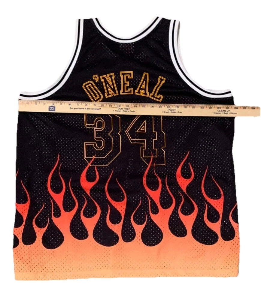 Mitchell & Ness Mens Los Angeles Lakers Shaquille O'Neal Classics Flames Jersey