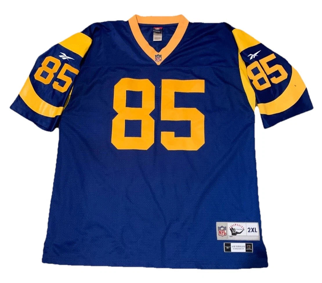 Reebok Mens Blue Jack Youngblood #85 Los Angeles Rams 1979 NFL Jersey Size 2XL