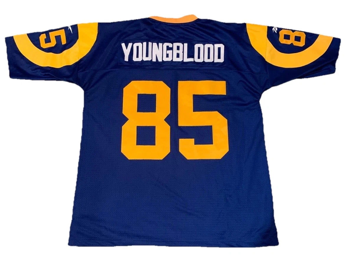 Reebok Mens Blue Jack Youngblood #85 Los Angeles Rams 1979 NFL Jersey Size 2XL
