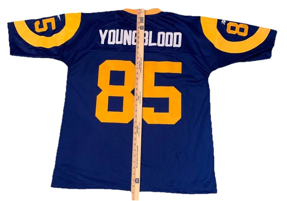 Reebok Mens Blue Jack Youngblood #85 Los Angeles Rams 1979 NFL Jersey Size 2XL