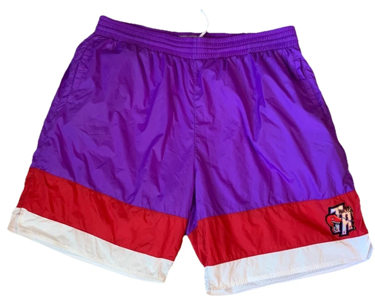 Mitchell & Ness Mens NBA Striped Toronto Raptors Classic Sports Shorts Size 2XL