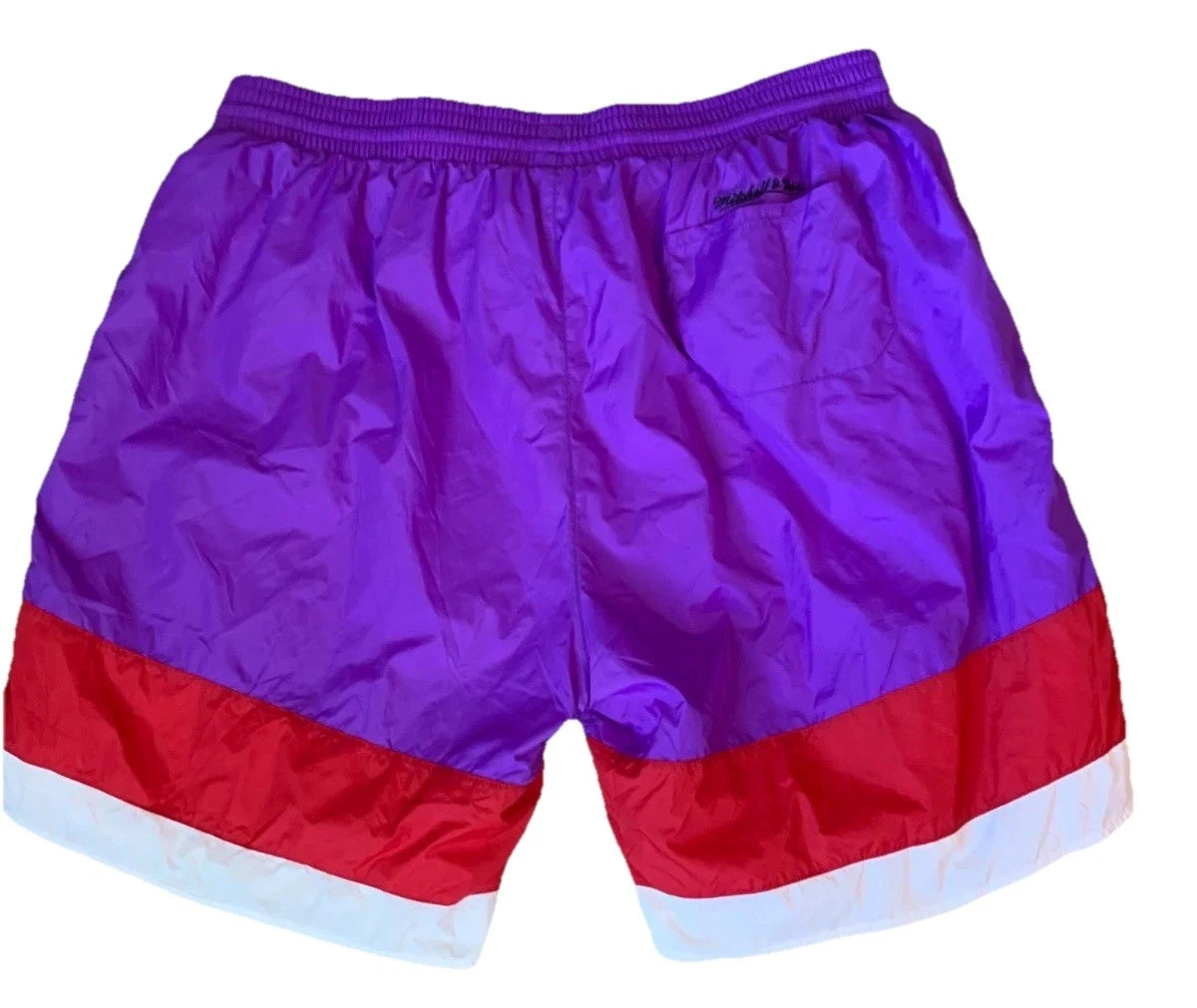 Mitchell & Ness Mens NBA Striped Toronto Raptors Classic Sports Shorts Size 2XL