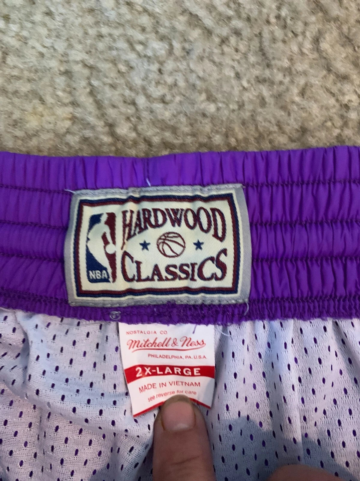 Mitchell & Ness Mens NBA Striped Toronto Raptors Classic Sports Shorts Size 2XL