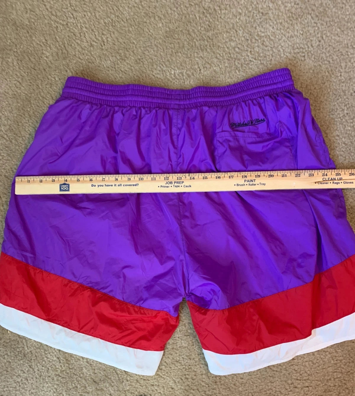 Mitchell & Ness Mens NBA Striped Toronto Raptors Classic Sports Shorts Size 2XL