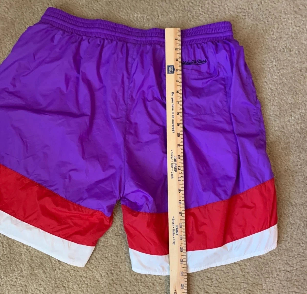 Mitchell & Ness Mens NBA Striped Toronto Raptors Classic Sports Shorts Size 2XL