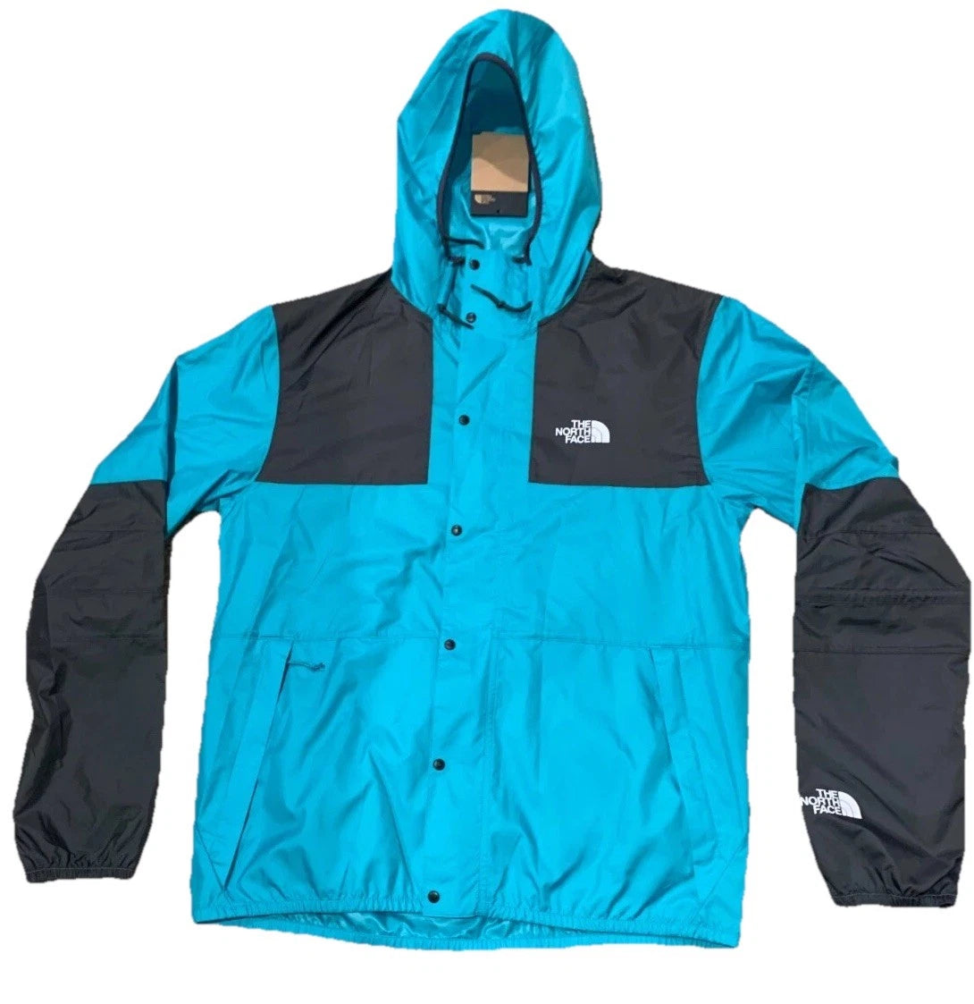 The North Face Mens Teal Seasonal Mountain Hooded Outdoor Rain Coat Jacket Large